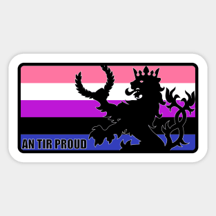 An Tir Pride - Genderfluid - Oblong Sticker